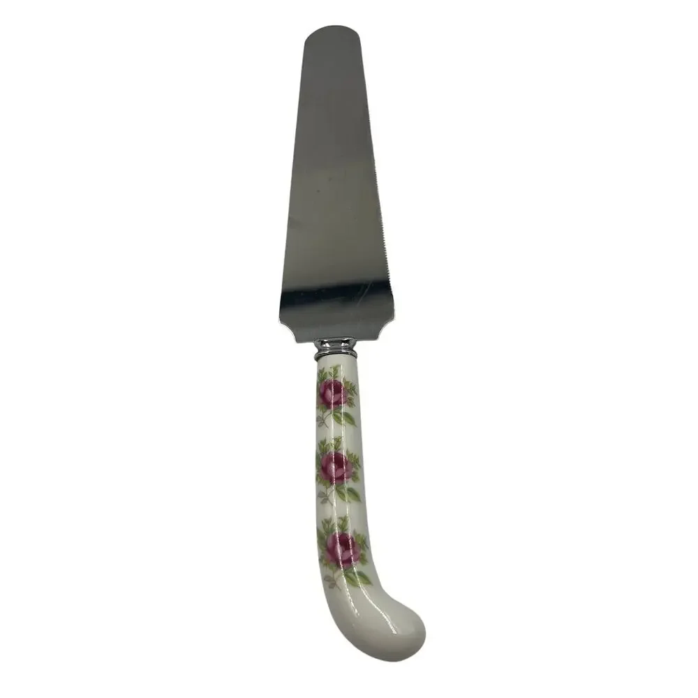 Vintage‎ Sheffield Prill Stainless Cake Serving Knife Rose England Decorative